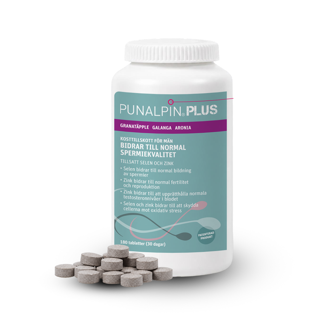 Punalpin PLUS kosttilskudd med granateple, galanga, aronia, sink og selen