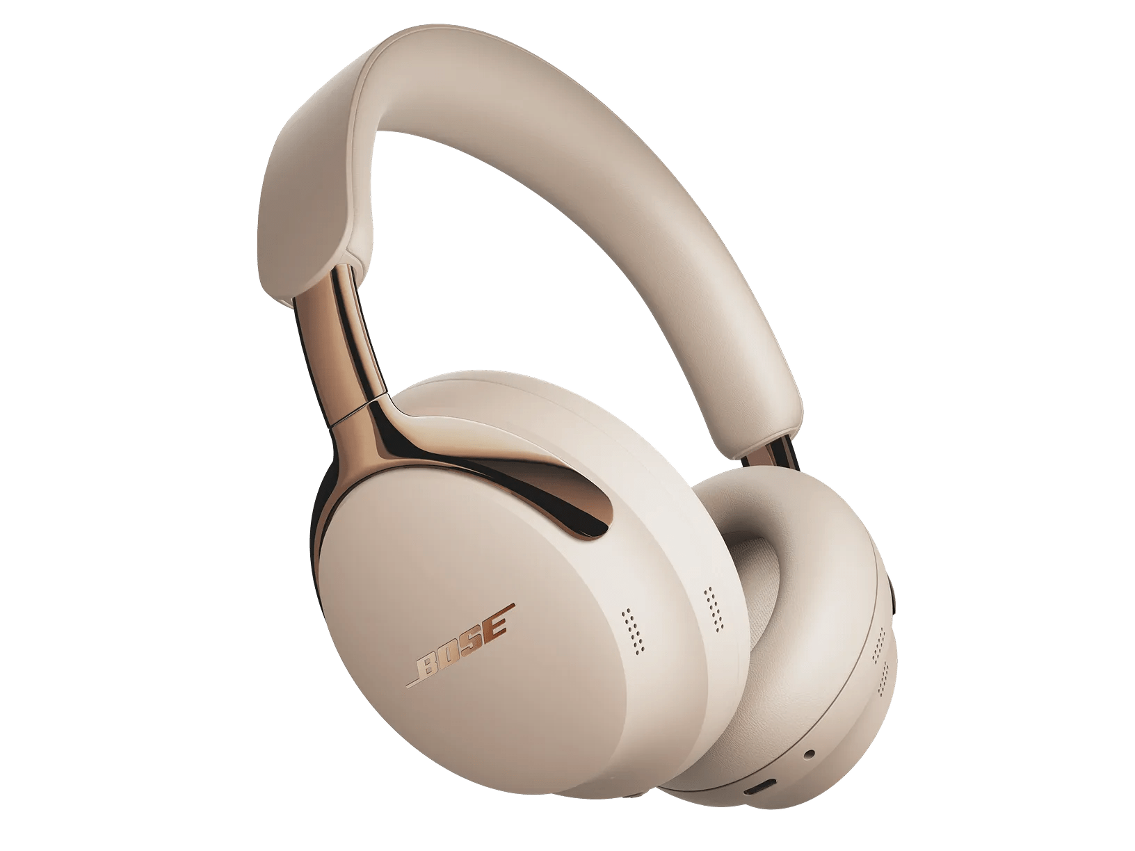 Bose QuietComfort Ultra Headphones over-ear trådløse hodetelefoner i sand-farge sett forfra