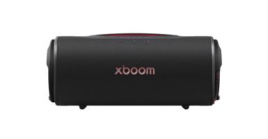 LG XBOOM Blast partyhøyttaler i mørk setting med lys