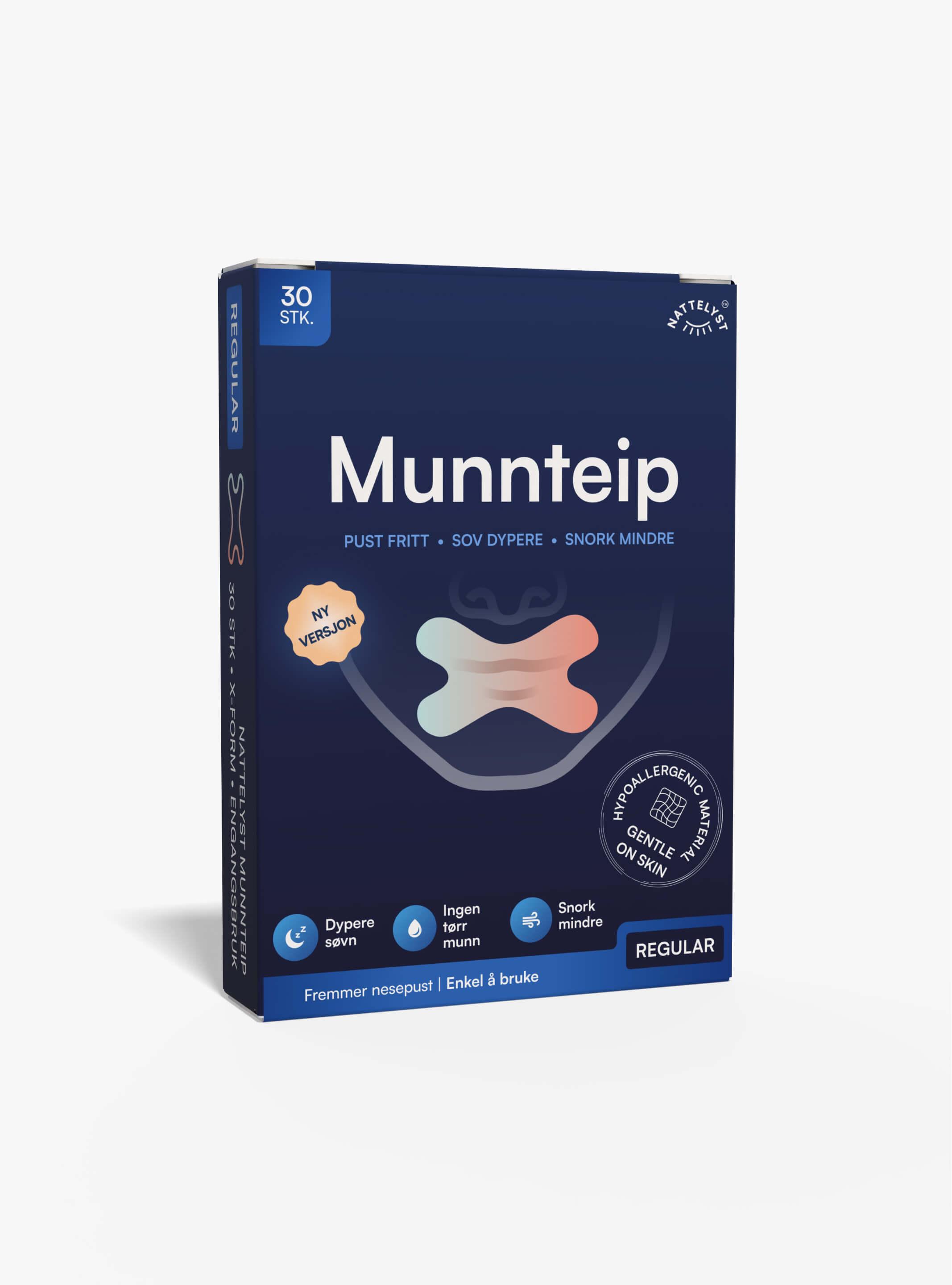 Munnteip og nesestrips mot snorking på nattbord