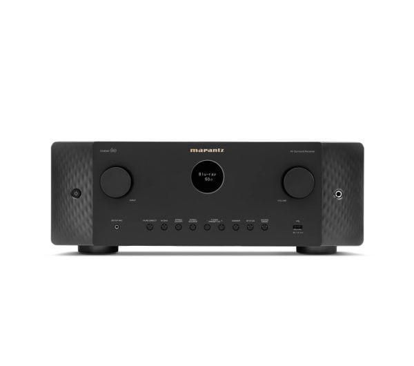Marantz Cinema 60 AV-mottaker i svart med OLED-display og gullfarget volum-knapp