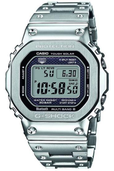 Casio G-Shock GMW-B5000D-1ER full metal i sølvfarget rustfritt stål med firkantet G-Shock-form