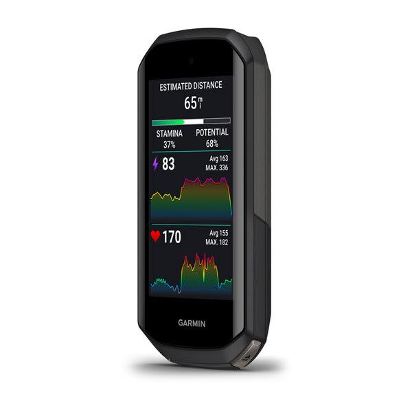 Garmin Edge 1050 GPS sykkelcomputer montert på sykkelstyre under sykling