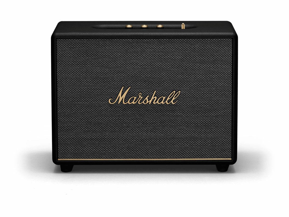 Marshall Woburn III stor hjemmehøyttaler i svart farge sett fra framside