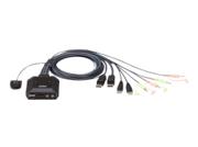 ATEN CS22DP 2-Port KVM/lyd/USB-svitsj med DisplayPort