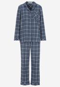 Cellbes rutete todelt pyjamas i blå flanell med skjorte og bukse