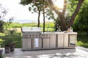 Myoutdoorkitchen Florida frittstående utekjøkken i rustfritt stål med grill, vask og kjøleskap