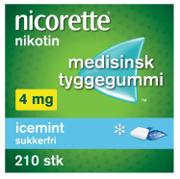 Nicorette 4 mg tyggegummi - 210 stykk - Icemint