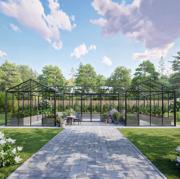 Bloomcabin Orangerie - stort orangeri i aluminium og herdet glass