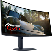 Alienware AW3425DW 34-tommers QD-OLED gaming-skjerm sett forfra med kurvet design