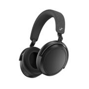 Sennheiser Momentum 4 Wireless over-ear hodetelefoner i svart — sett forfra med sammenleggbar konstruksjon