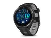 Garmin Forerunner 965 løpeklokke med sort AMOLED-skjerm og titanramme sett forfra