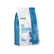 Bodylab Pre Workout Blue Raspberry 200g pose blå bringebær smak