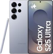 Samsung Galaxy S25 Ultra 5G i Titanium Silverblue sett forfra og bakfra med S Pen