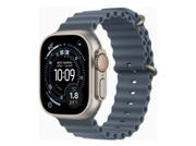 Apple Watch Ultra 3 i naturlig titan med Anchor Blue Ocean Band