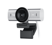 Logitech MX Brio 4K webkamera i graphite-farge montert på skjerm