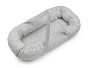 Liewood Gro Babynest i grå Classic Dot-mønster med håndtak og trebunn
