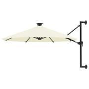 vidaXL vegghengt hageparasoll med LED, 300 cm, sand
